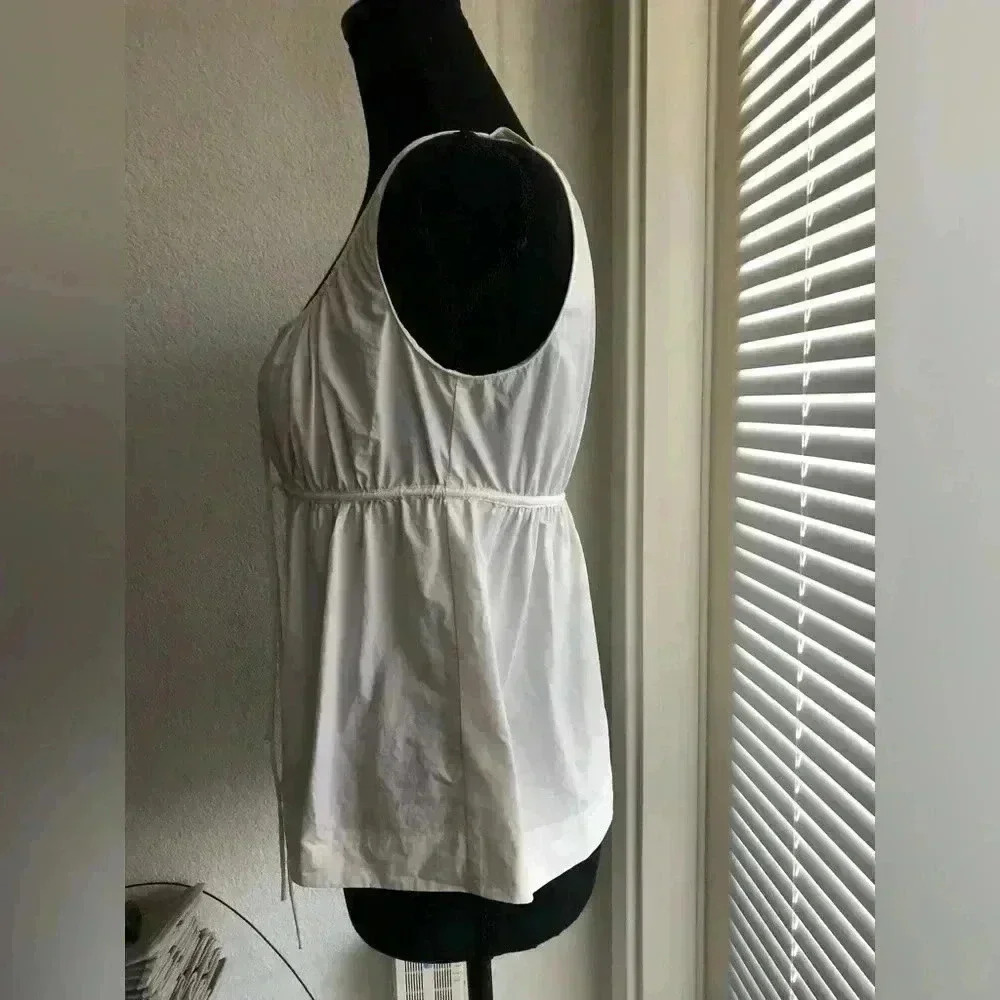 Rebecca Taylor Tie-Front Button-Down Baby Doll Tank Top - Picture 8 of 15